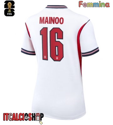 Inghilterra Kobbie Mainoo #16 Prima Maglia Femmina Mondiali 2026 Manica Corta